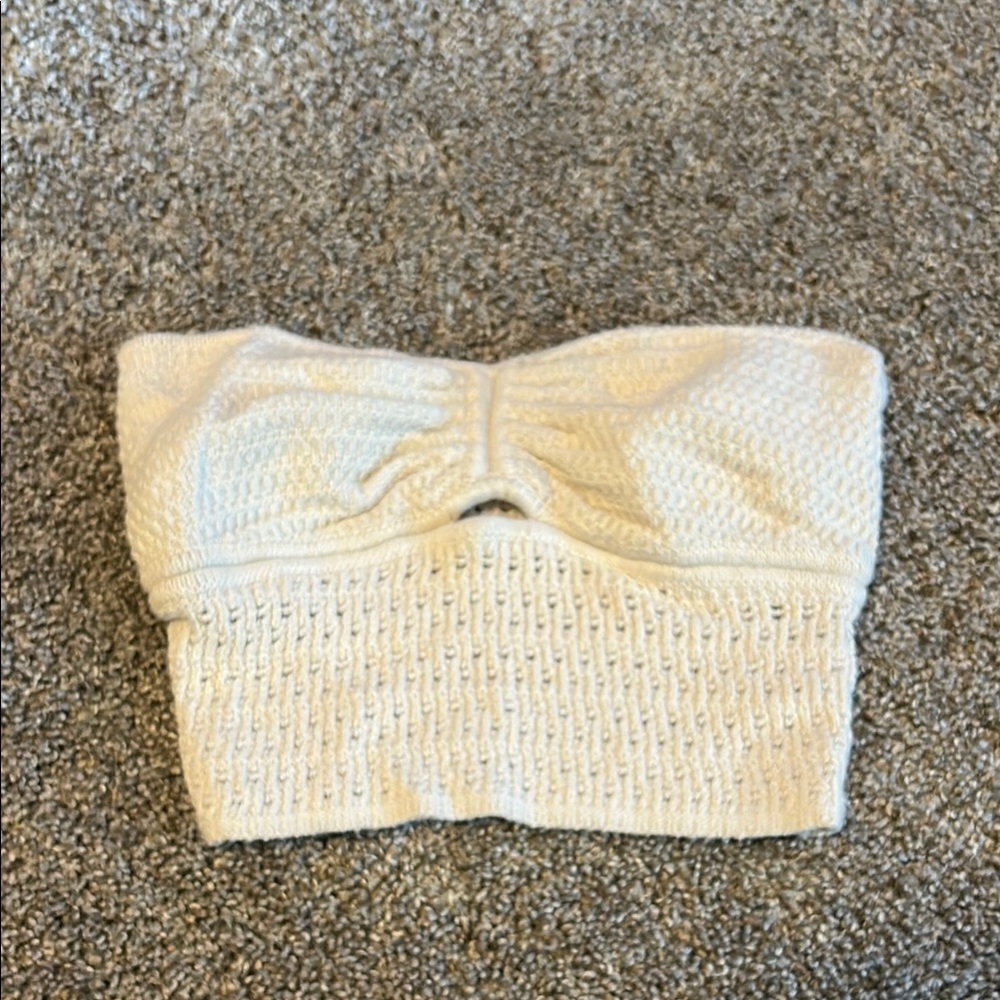 American Eagle XS Cream Knit Tube Top